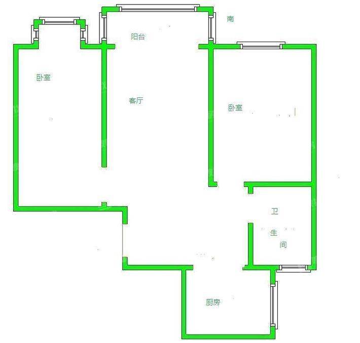 嘉禾一方二期2室1厅1卫97㎡