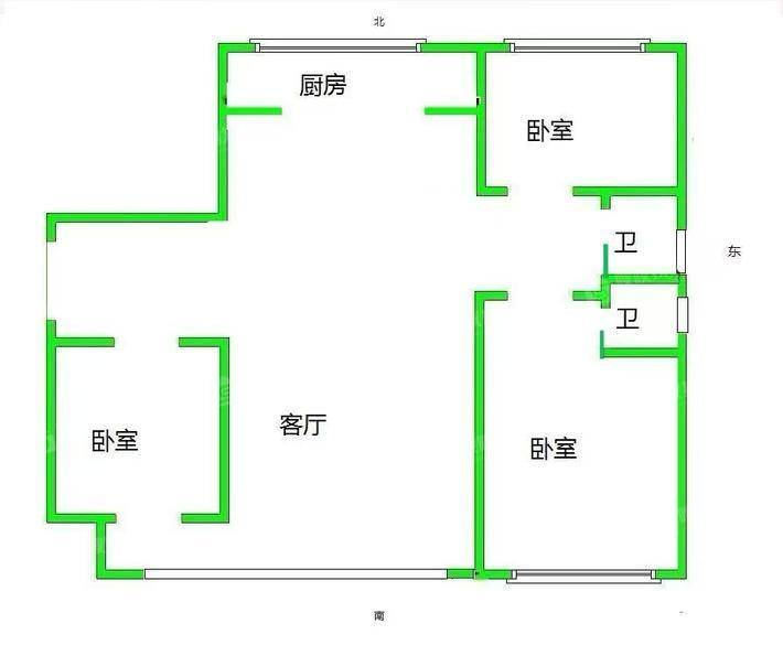 荣盛君兰苑3室2厅2卫122㎡