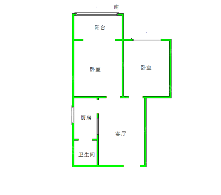 铁路新村2室1厅1卫59㎡