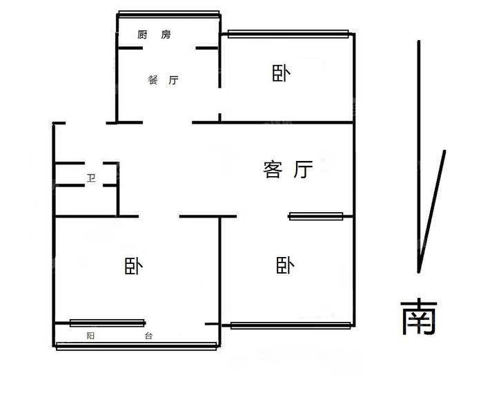 中心家园3室1厅1卫107㎡