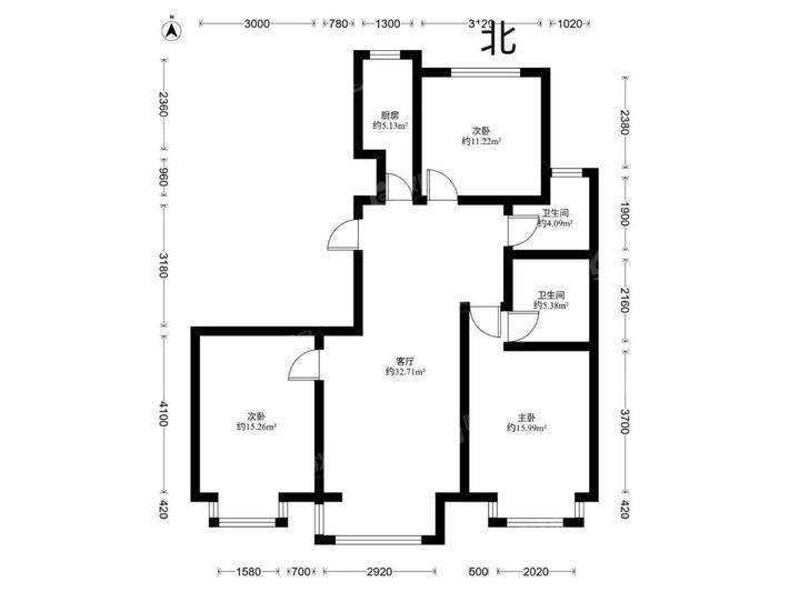 御河新城东区3室2厅2卫119㎡