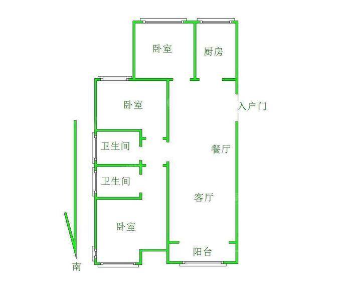 保利花园3室2厅2卫129㎡