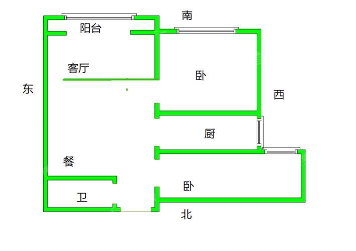 印象青城2室2厅1卫86㎡