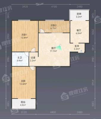 百合世嘉3室1厅1卫97㎡
