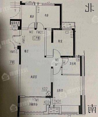 荣盛香堤荣府3室2厅1卫102㎡