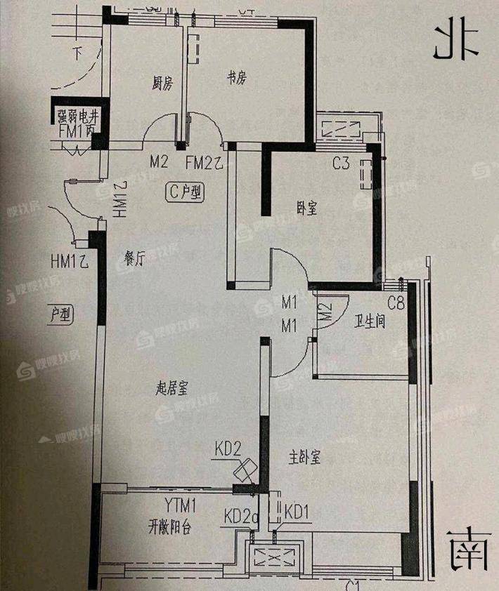 荣盛香堤荣府3室2厅1卫102㎡