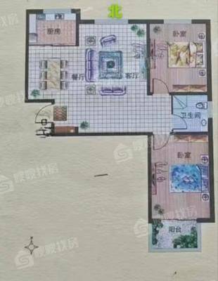 东方世纪城西区2室1厅1卫95㎡