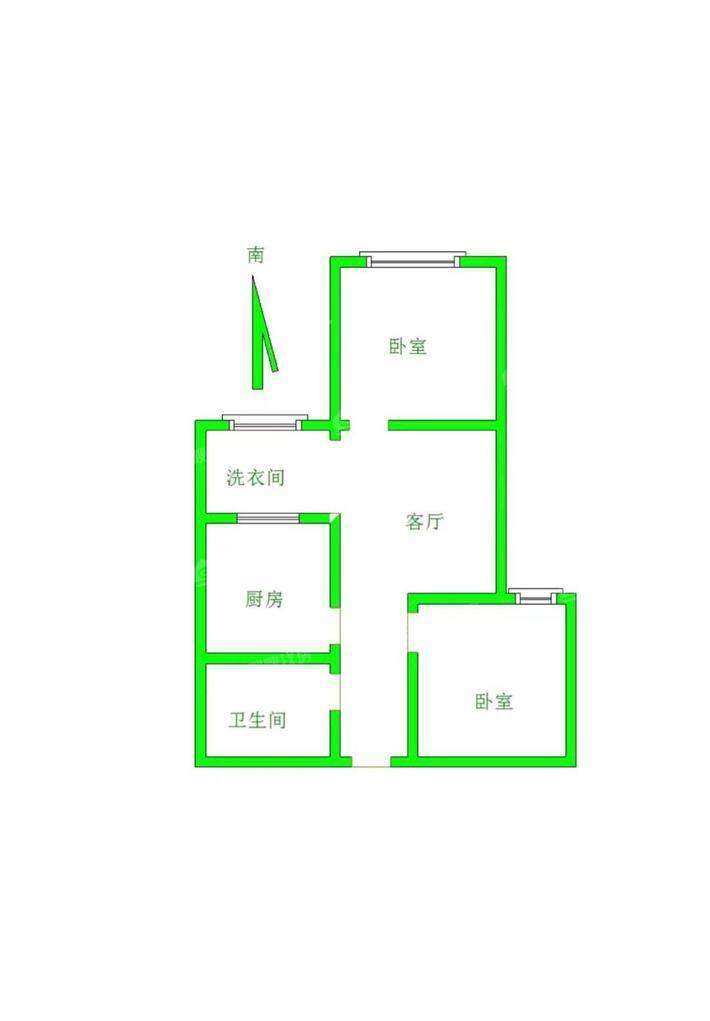 万润绿景园2室2厅1卫56㎡