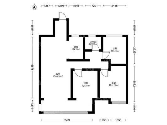 吾悦华府3室2厅1卫110㎡