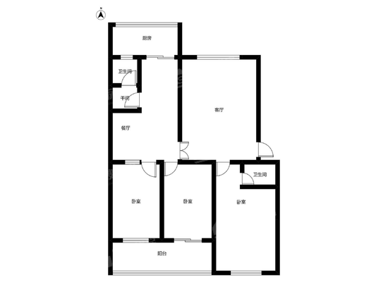 司法局宿舍3室2厅2卫128㎡