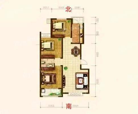 龙岸清华3室2厅1卫121㎡