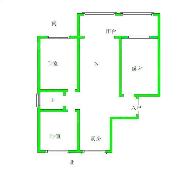 颐和尚城三区3室1厅1卫104㎡