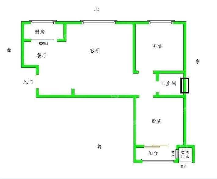 天天家园2室2厅1卫88㎡