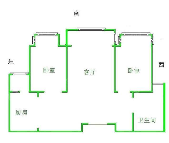 恒大悦府2室2厅1卫91㎡