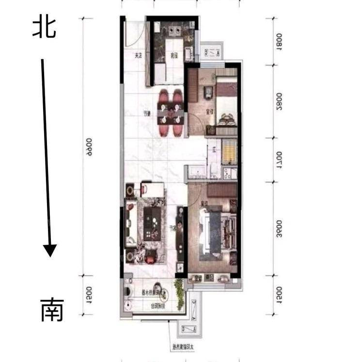 碧桂园江山樾2室2厅1卫89㎡