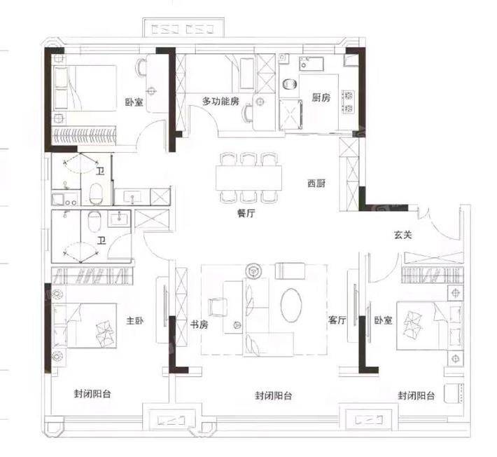 颐和碧桂园狮乘福第4室2厅2卫148㎡