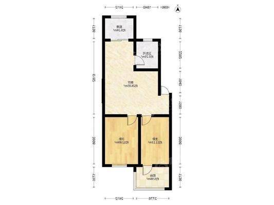 清华竹园2室2厅1卫88㎡
