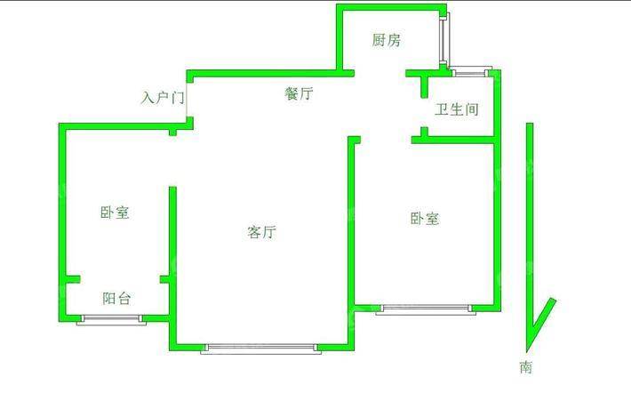 塞纳左岸2室1厅1卫95㎡