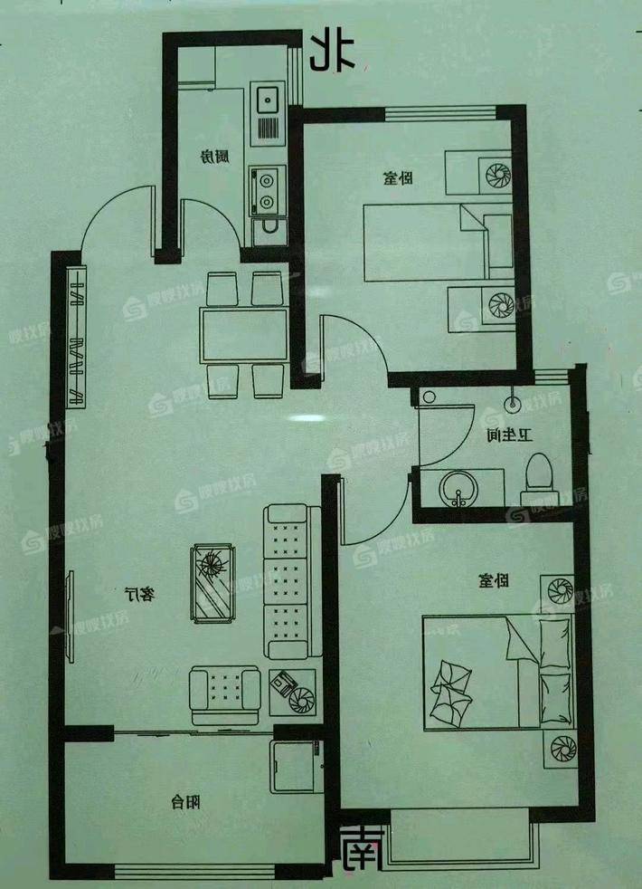 嘉禾一方三期2室2厅1卫87㎡