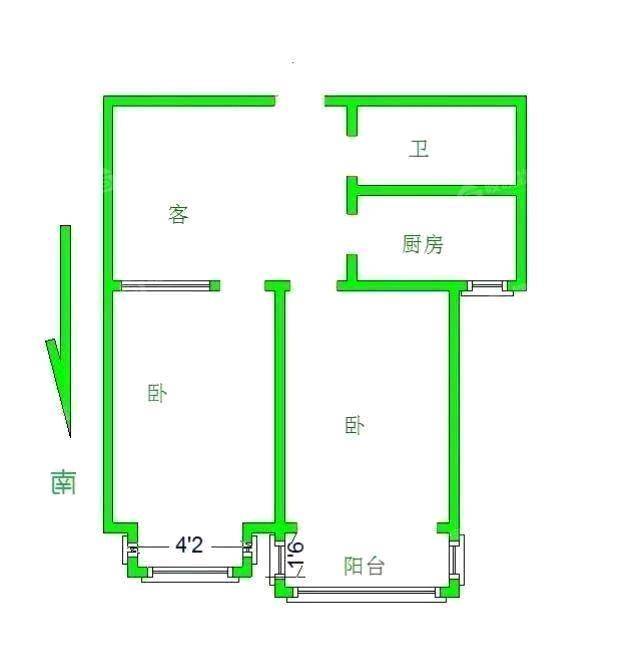 东方世纪城东区2室2厅1卫78㎡