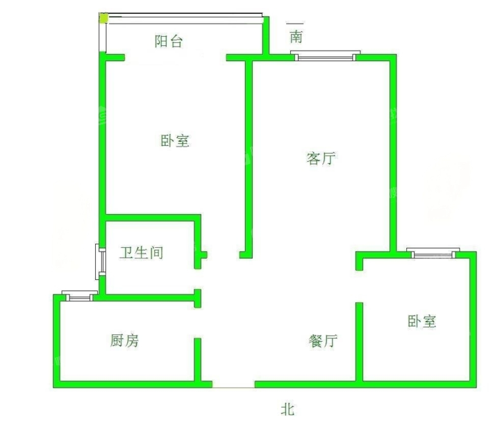 万泰丽景西区2室2厅1卫86㎡
