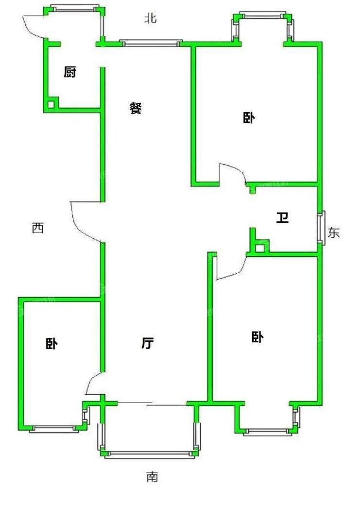 荣盛阿尔卡迪亚文景苑3室2厅1卫118㎡