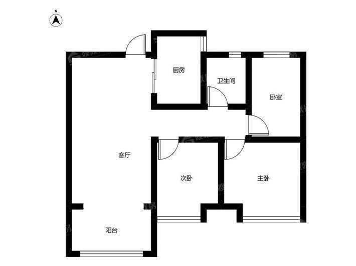 保利拉菲公馆3室1厅1卫92㎡