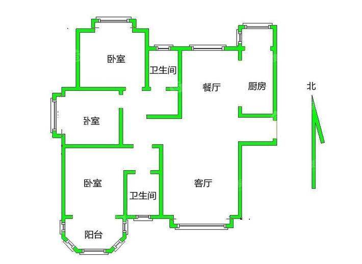 泰和世家（南区）1室3厅2卫128㎡