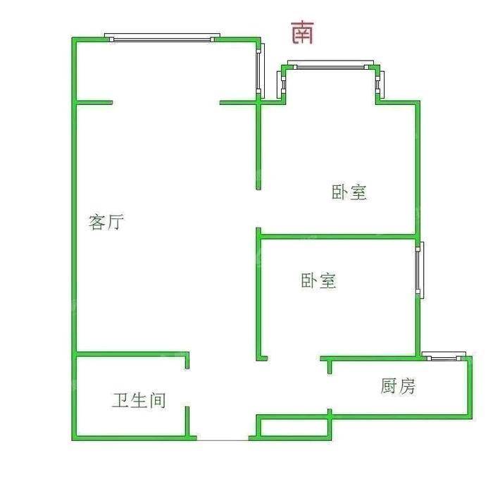 恒大城（拆迁房）2室2厅1卫95㎡