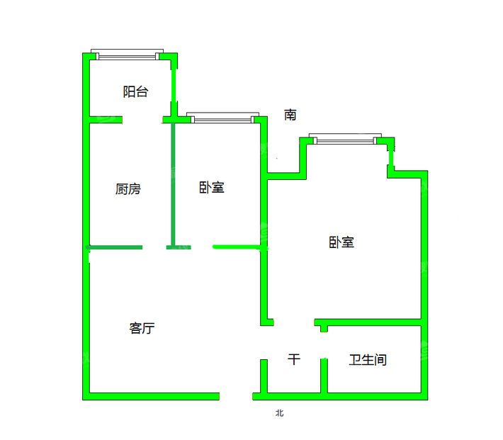 金鼎领域2室2厅1卫74㎡