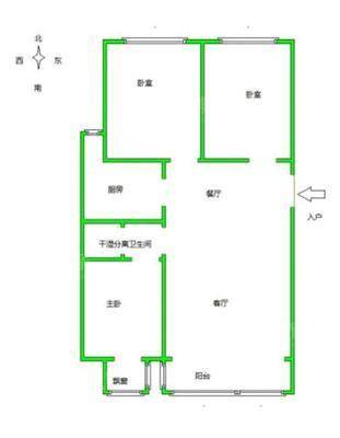 御河新城西区3室2厅1卫124㎡