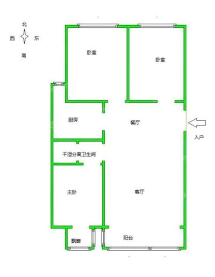 御河新城西区3室2厅1卫124㎡