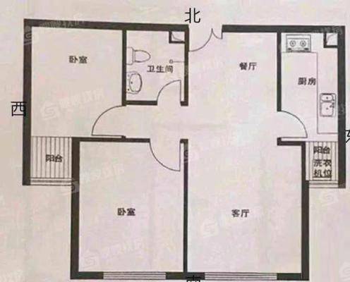 御河新城西区2室2厅1卫73㎡