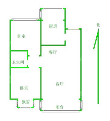 金域华庭2室2厅1卫95㎡