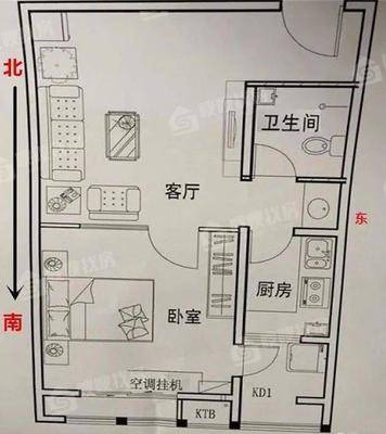 恒顺世纪中心2室1厅1卫63㎡