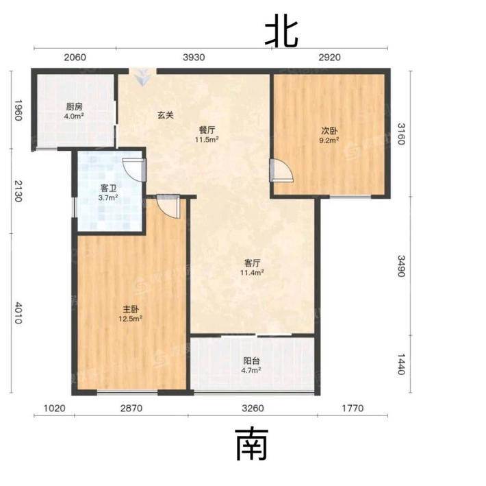 长芦世纪城2室2厅1卫91㎡