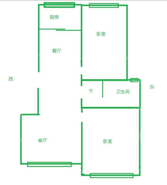 天天购物小区2室2厅1卫97㎡