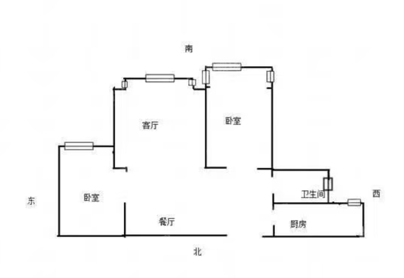 颐和文园西院2室2厅1卫100㎡