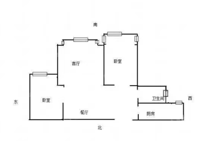 颐和文园西院2室2厅1卫100㎡