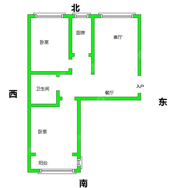 御宇国际一期（秀瑞苑）2室2厅1卫86㎡
