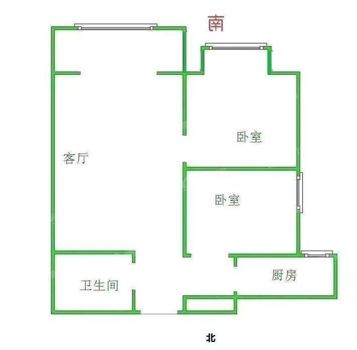 恒大城（拆迁房）2室2厅1卫95㎡