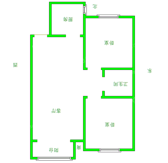 保利花园2室2厅1卫90㎡