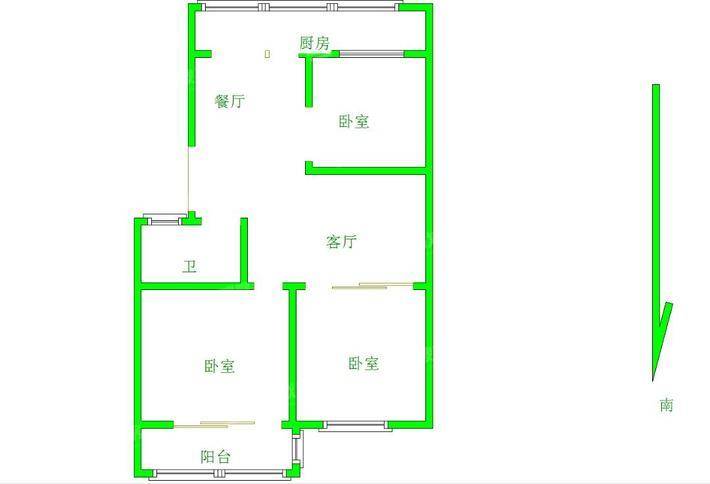 团结东区3室2厅1卫96㎡
