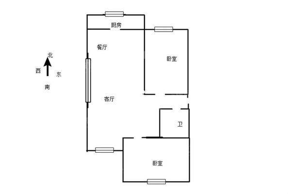 御河新城西区2室2厅1卫88㎡