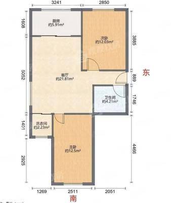 御河新城西区2室2厅1卫88㎡