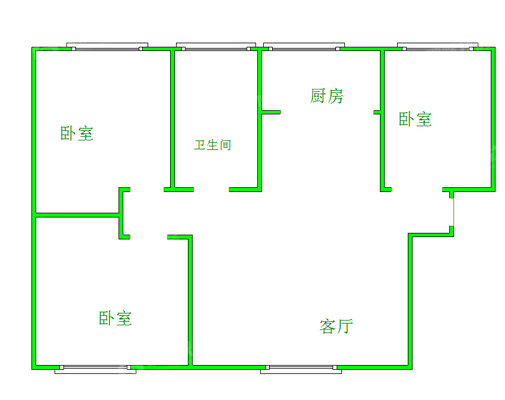阿尔卡迪亚锦绣天地B区3室1厅1卫83㎡
