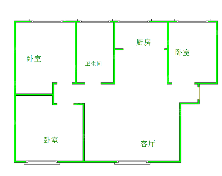 阿尔卡迪亚锦绣天地B区3室1厅1卫83㎡