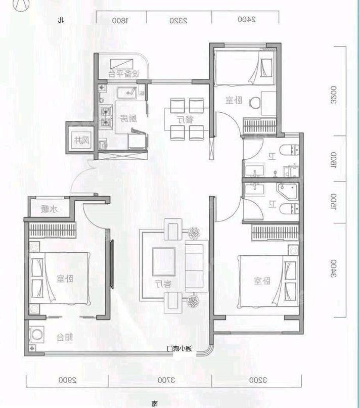 天成观澜一期3室2厅2卫123㎡
