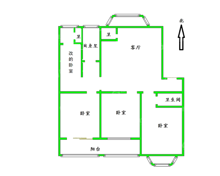 华西北区3室2厅2卫140㎡