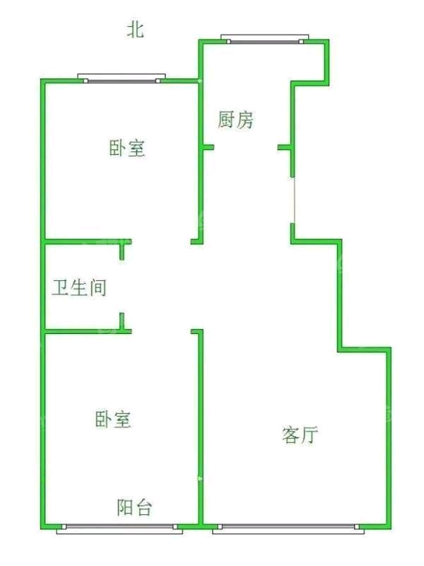 天成名著二期2室2厅1卫90㎡